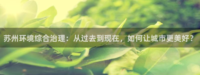 彩名堂改名稻草人了吗：苏州环境综合治理：从过去到现在，如何让